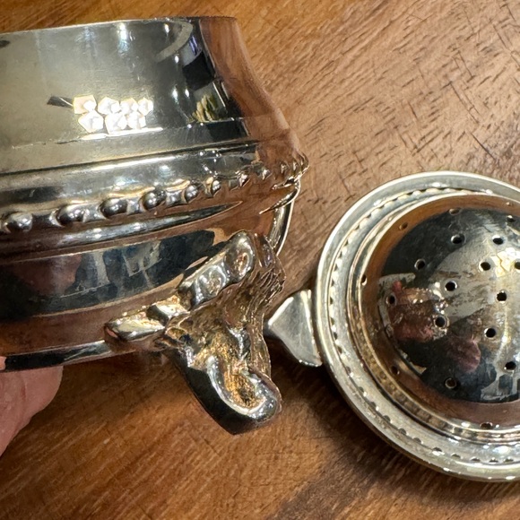 Vintage Silver Plate Tea Strainer with Drip Bowl - Picture 6 of 8